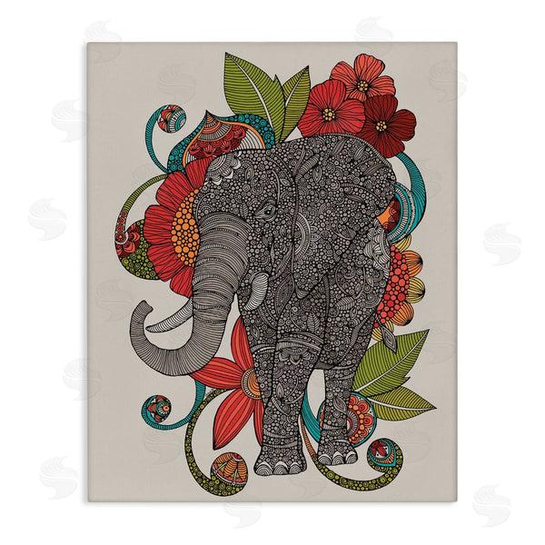 stupell industries Valentina Harper | Wild Elephant Surrounded Elaborate Flower Mandala Patterns Wall Art
