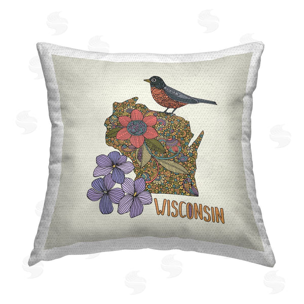 Stupell Industries Valentina Harper | Wisconsin Violets Floral Pattern Printed Throw Pillow