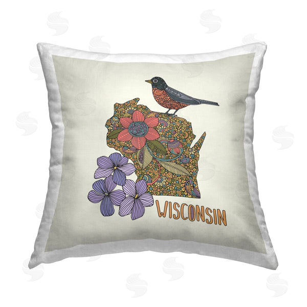 stupell industries Valentina Harper | Wisconsin Violets Floral Pattern Printed Throw Pillow