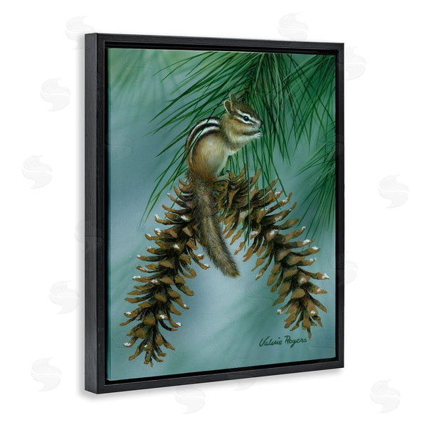 Stupell Industries Valerie Rogers | Chipmunk Pine Cone Perch