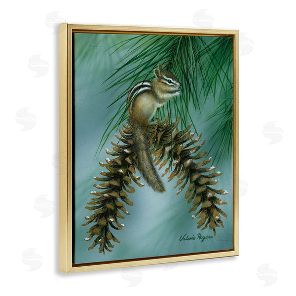 Stupell Industries Valerie Rogers | Chipmunk Pine Cone Perch