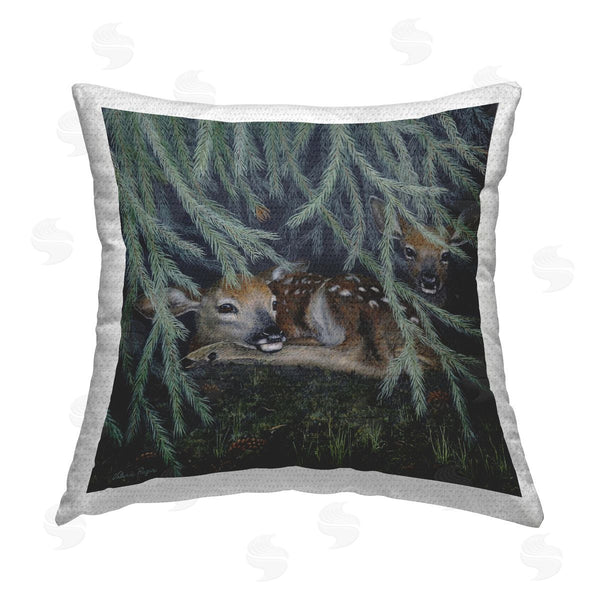 Stupell Industries Valerie Rogers | Deer Under Forest Tree Printed Throw Pillow