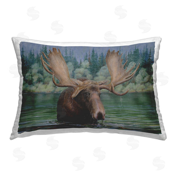 stupell industries Valerie Rogers | Moose Swimming in Lake