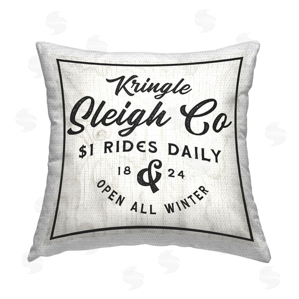 Stupell Industries Valerie Weiners | Kringle Sleigh Co Winter Farmhouse Printed Throw Pillow