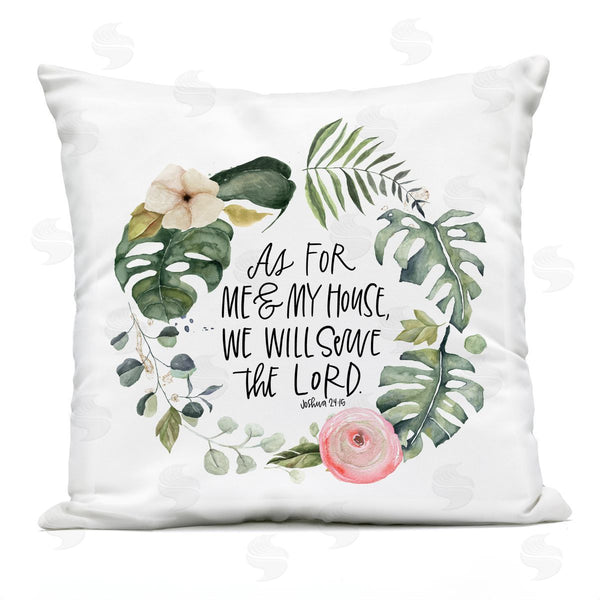 Stupell Industries Valerie Weiners | Serve The Lord Joshua 24:15 Tropical Palms Printed Throw Pillow