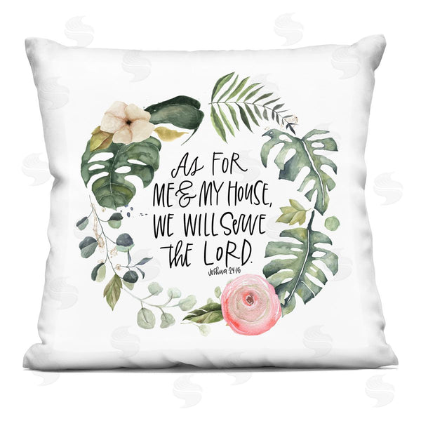 stupell industries Valerie Weiners | Serve the Lord Joshua 24:15 Tropical Palms Printed Throw Pillow