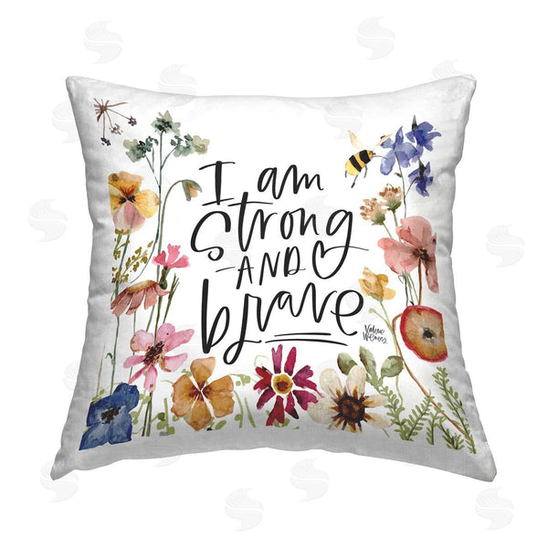 stupell industries Valerie Weiners | Strong & Brave Encouraging Confidence Printed Throw Pillow