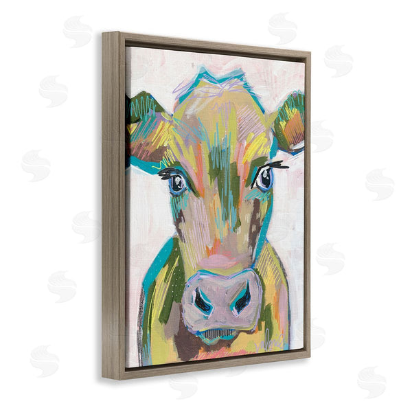 Stupell Industries Valerie Weiners | Vivid Cow Visage