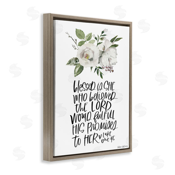 Stupell Industries Valerie Wieners | Blessed Is She Who Believed Proverb Luke 1:45 Wall Art