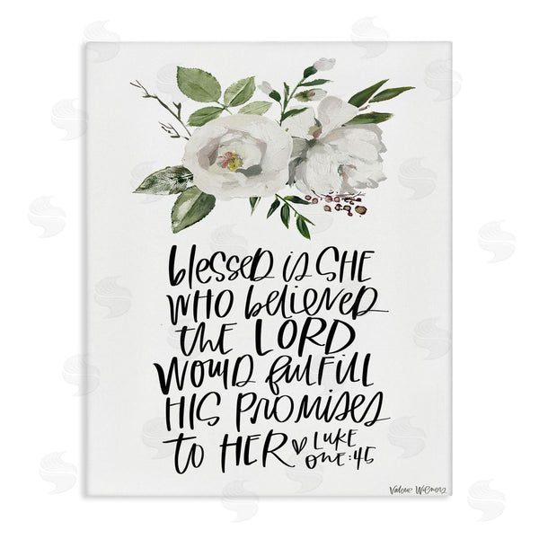 stupell industries Valerie Wieners | Blessed Is She Who Believed Proverb Luke 1:45 Wall Art