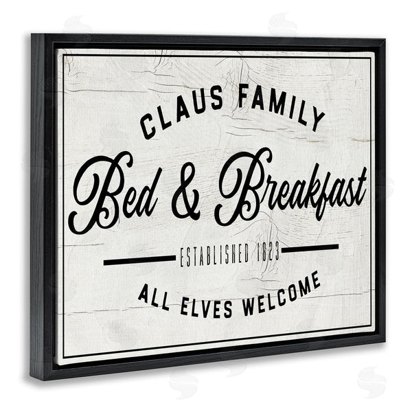 Stupell Industries Valerie Wieners | Claus Family Bed & Breakfast Charming Christmas Holiday Wall Art