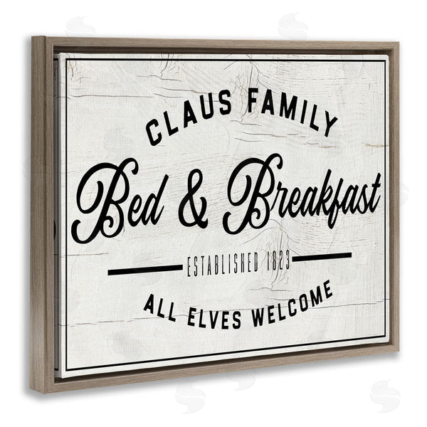 Stupell Industries Valerie Wieners | Claus Family Bed & Breakfast Charming Christmas Holiday Wall Art
