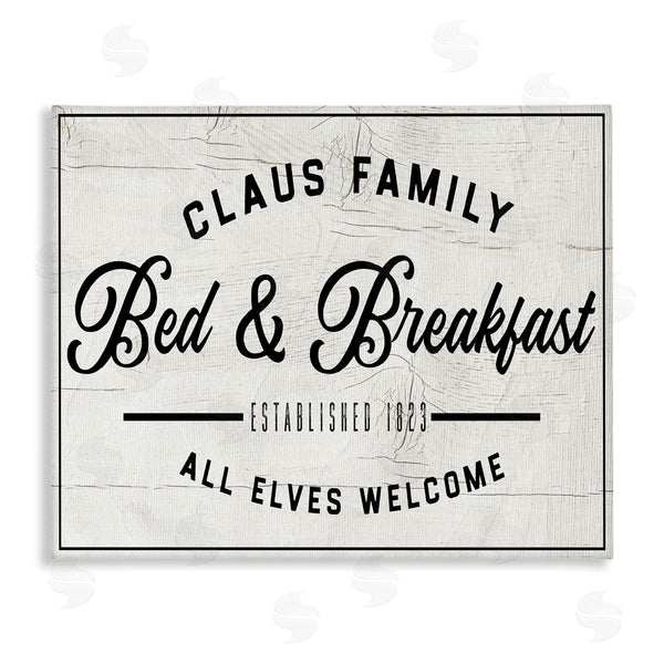 stupell industries Valerie Wieners | Claus Family Bed & Breakfast Charming Christmas Holiday Wall Art
