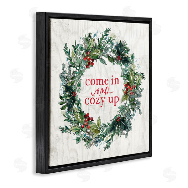 Stupell Industries Valerie Wieners | Come In And Cozy Up Winter Red Holly Wall Art