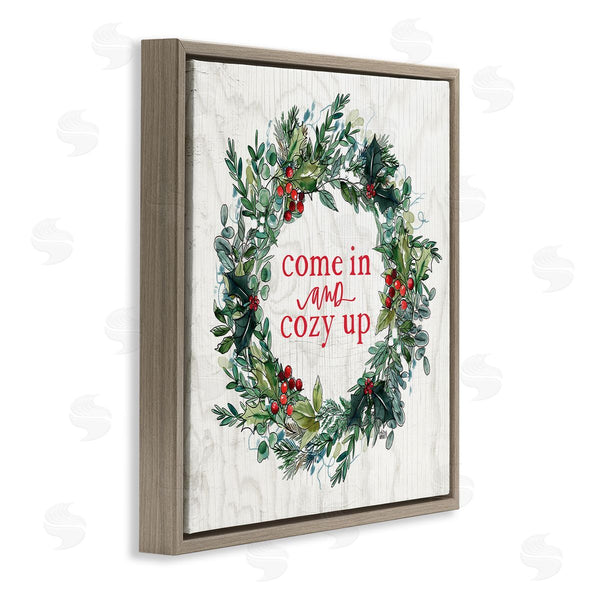 Stupell Industries Valerie Wieners | Come In And Cozy Up Winter Red Holly Wall Art