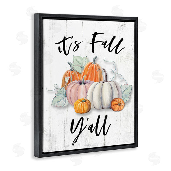 Stupell Industries Valerie Wieners | It's Fall Y'all Seasonal Excitement Muted Harvest Pumpkins Wall Art