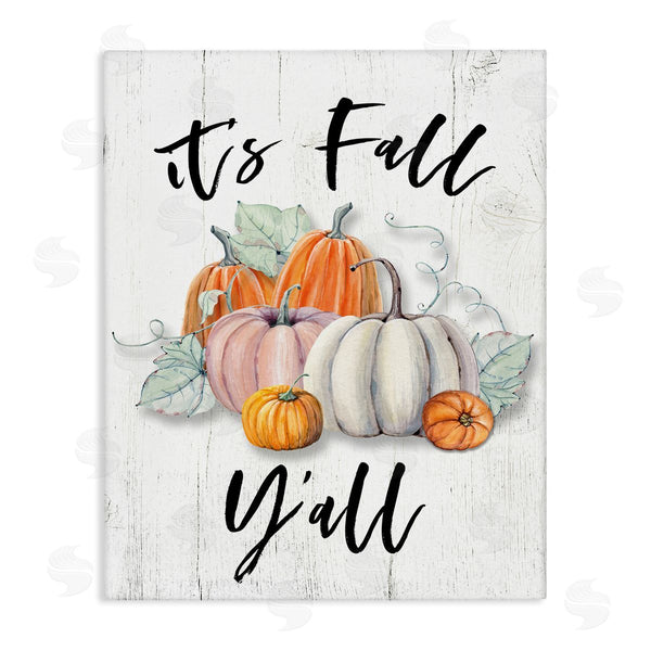stupell industries Valerie Wieners | It's Fall Y'all Seasonal Excitement Muted Harvest Pumpkins Wall Art