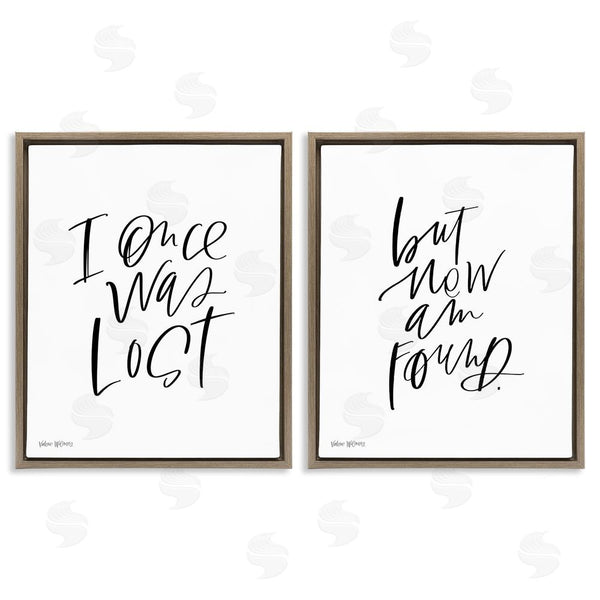 Stupell Industries Valerie Wieners | Lost Now Am Found Calligraphy Religious Wall Art