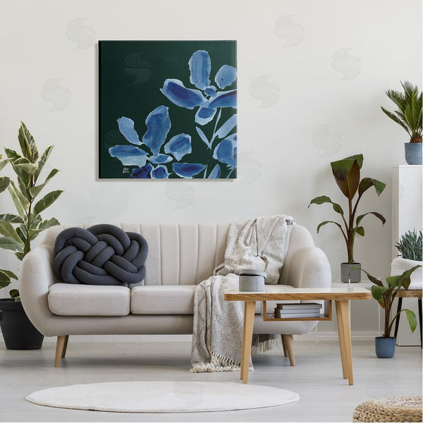 Stupell Industries Valerie Wieners | Modern Blue Flower Petals Casual Botanical Brushstrokes Wall Art