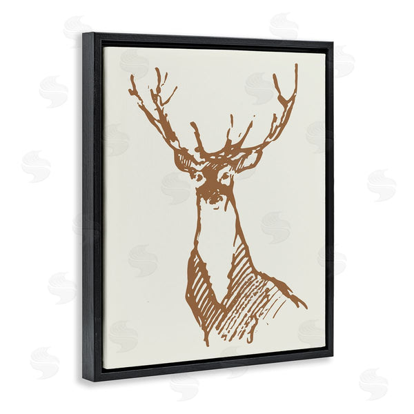Stupell Industries Valerie Wieners | Modern Deer Antlers Ink Sketch Doodle Style Wall Art