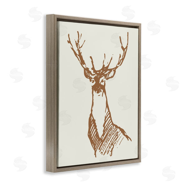 Stupell Industries Valerie Wieners | Modern Deer Antlers Ink Sketch Doodle Style Wall Art