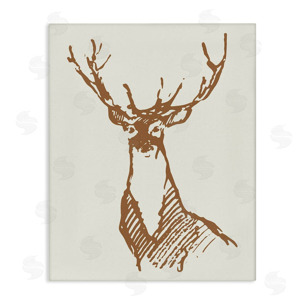 stupell industries Valerie Wieners | Modern Deer Antlers Ink Sketch Doodle Style Wall Art
