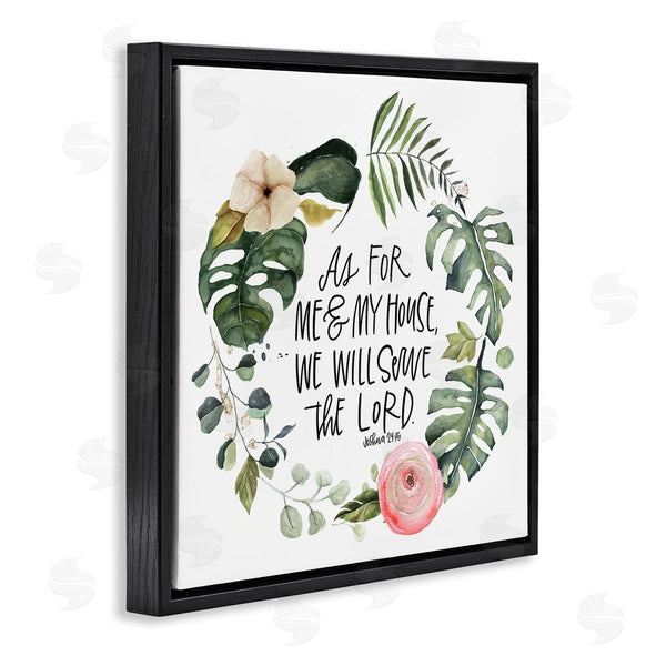 Stupell Industries Valerie Wieners | Serve The Lord Joshua 24:15 Tropical Palm Wreathe Wall Art