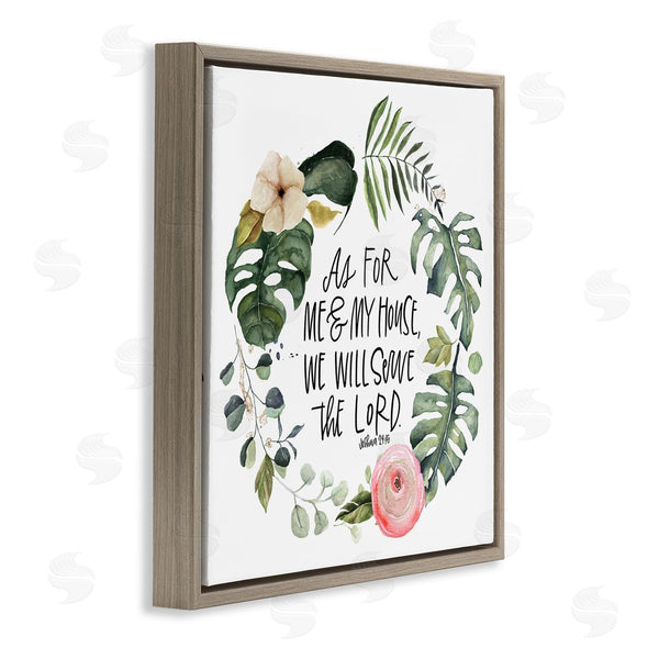 Stupell Industries Valerie Wieners | Serve The Lord Joshua 24:15 Tropical Palm Wreathe Wall Art