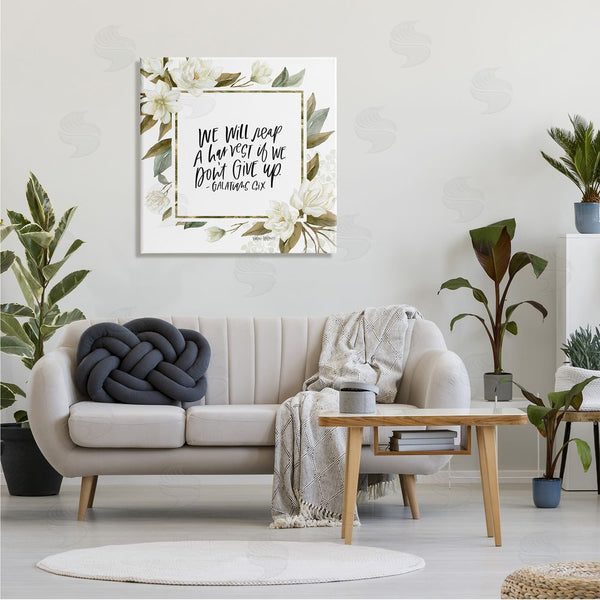 Stupell Industries Valerie Wieners | We Will Reap Galatians Six Sentiment White Flowers Wall Art