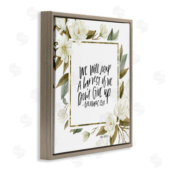 Stupell Industries Valerie Wieners | We Will Reap Galatians Six Sentiment White Flowers Wall Art