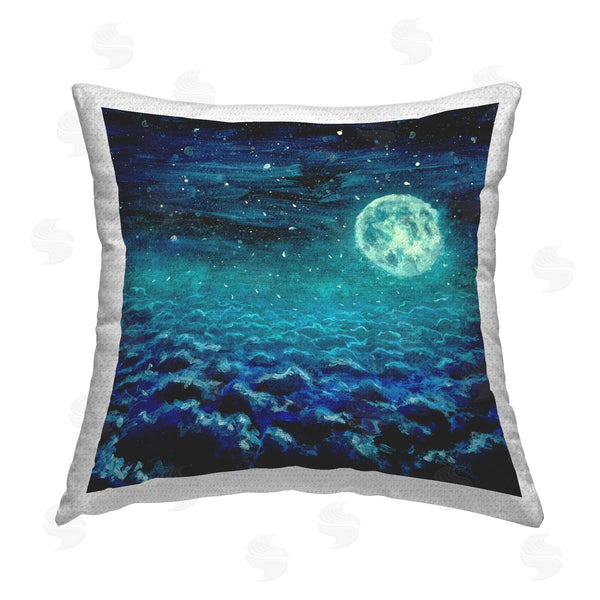Stupell Industries Valery Rybakow | Full Moon Over Night Clouds Printed Throw Pillow