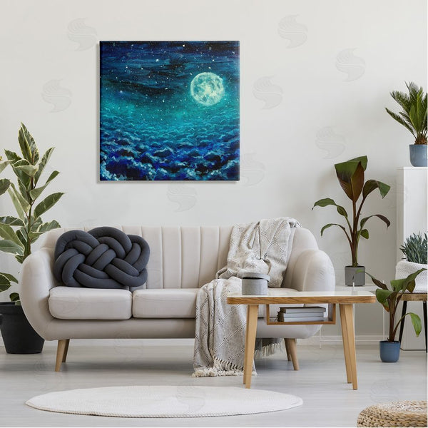 Stupell Industries Valery Rybakow | Moon & Clouds Painting Wall Art
