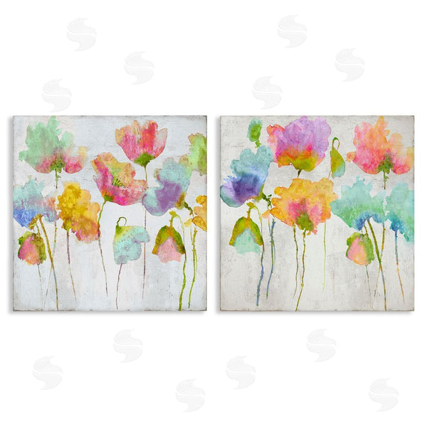 stupell industries Vanessa Austin | Delicate Watercolor Florals Blooming Pink Blue Wall Art