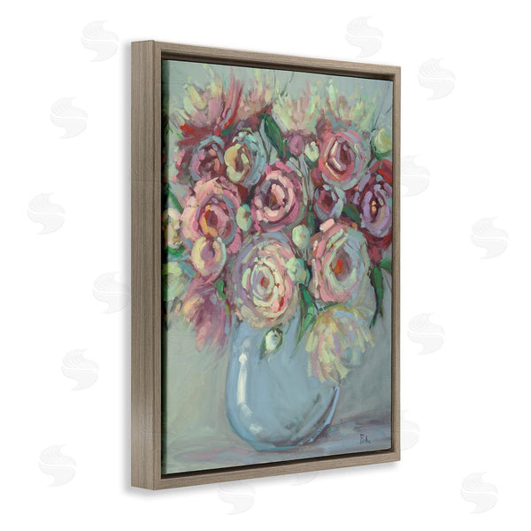Stupell Industries Vanessa Piche | Peony Blue Vase Bouquet