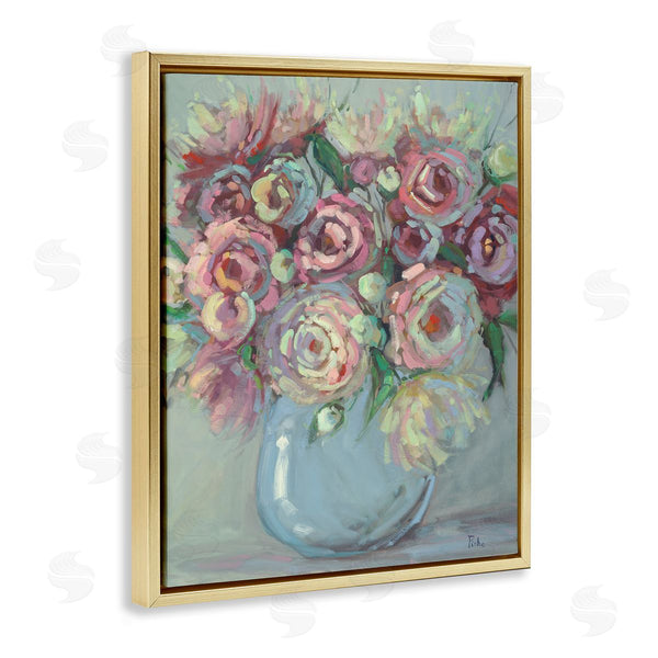 Stupell Industries Vanessa Piche | Peony Blue Vase Bouquet