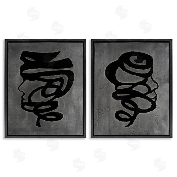 Stupell Industries Vanna Lam | Coil Portraits On Grey Wall Art