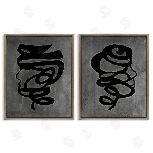 Stupell Industries Vanna Lam | Coil Portraits On Grey Wall Art