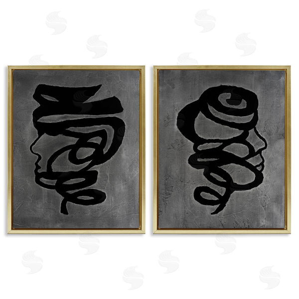 Stupell Industries Vanna Lam | Coil Portraits On Grey Wall Art