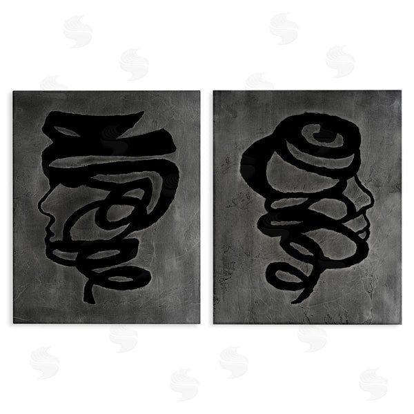 stupell industries Vanna Lam | Coil Portraits on Grey Wall Art