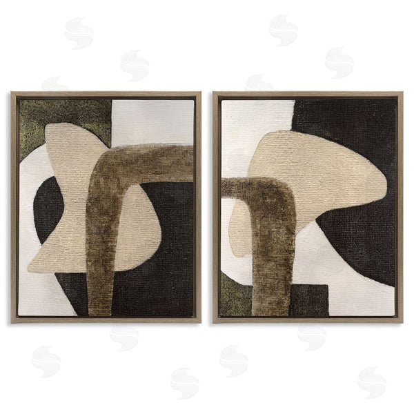 Stupell Industries Vanna Lam | Minimalist Brown Beige Shapes Wall Art