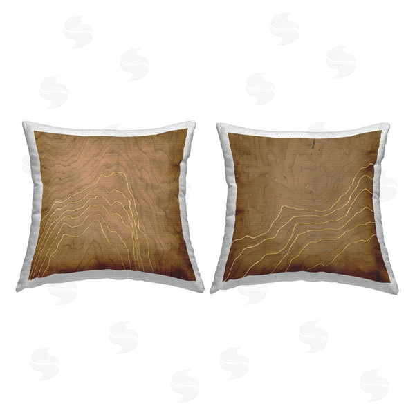 Stupell Industries Vanna Lam | Rustic Grain Pattern Printed Throw Pillow Set