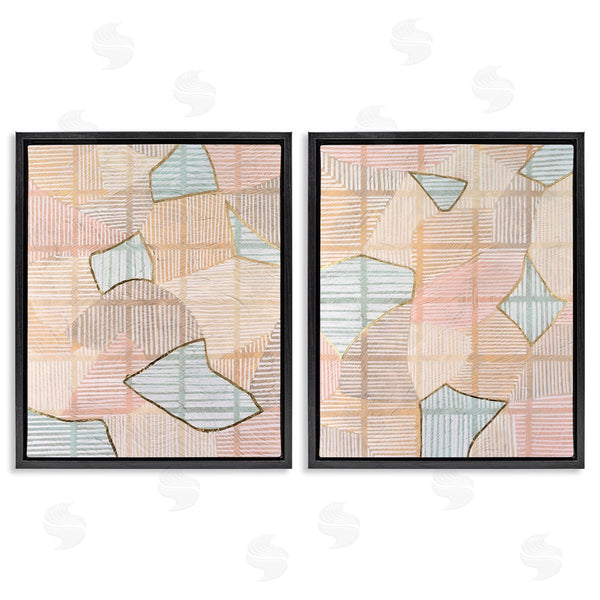 Stupell Industries Vanna Lam | Shapes On Stripes Pattern Wall Art