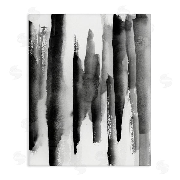 stupell industries VDK Atelier | Modern Black Ink Abstract Landscape Watercolor over White Wall Art