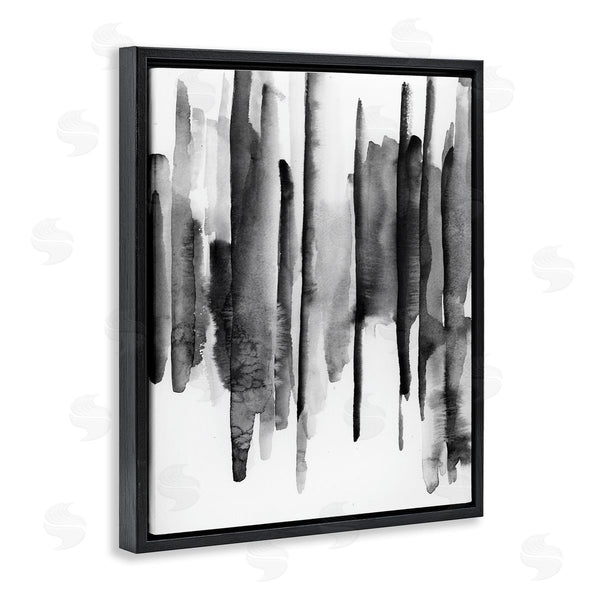 Stupell Industries VDK Atelier | Vertical Black Ink Strokes Abstract Watercolor Over White Wall Art