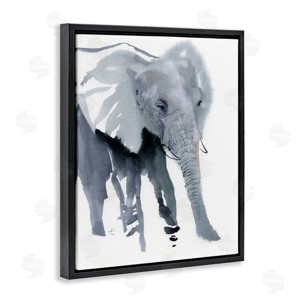 Stupell Industries Verbrugge Watercolor | Abstract Elephant March Grey Safari Animal Watercolor Wall Art