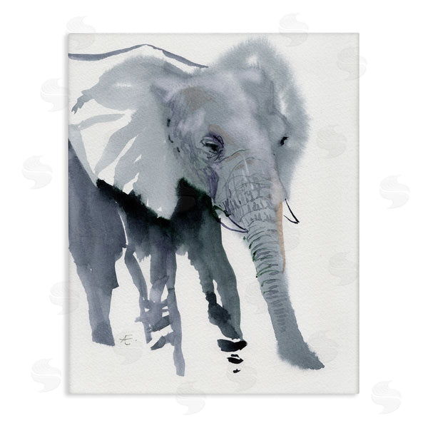stupell industries Verbrugge Watercolor | Abstract Elephant March Grey Safari Animal Watercolor Wall Art