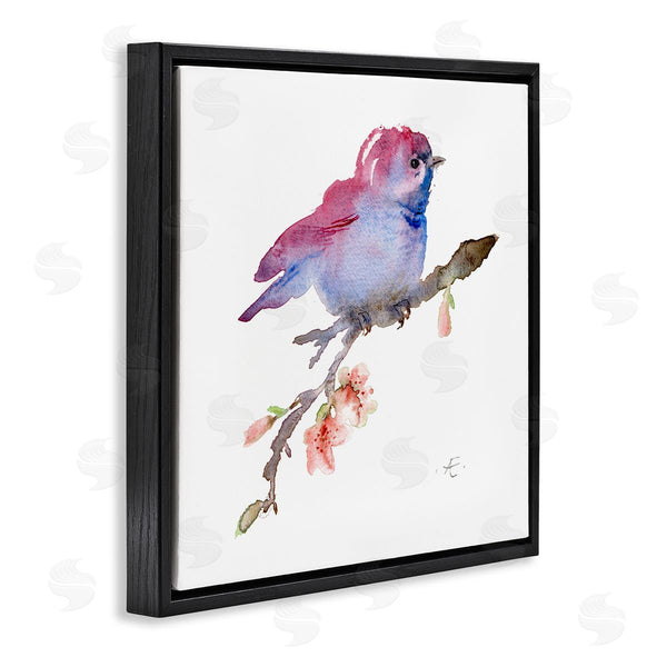Stupell Industries Verbrugge Watercolor | Baby Bird Blooming Spring Blossom Tree Branch Wall Art
