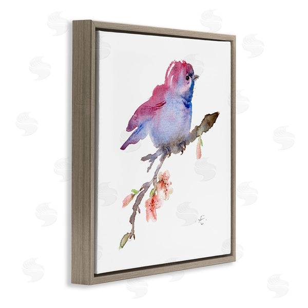 Stupell Industries Verbrugge Watercolor | Baby Bird Blooming Spring Blossom Tree Branch Wall Art