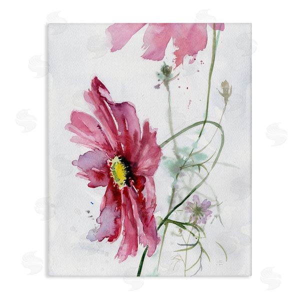 stupell industries Verbrugge Watercolor | Bending Pink Cosmo Flower Abstract Floral Watercolor Painting Wall Art