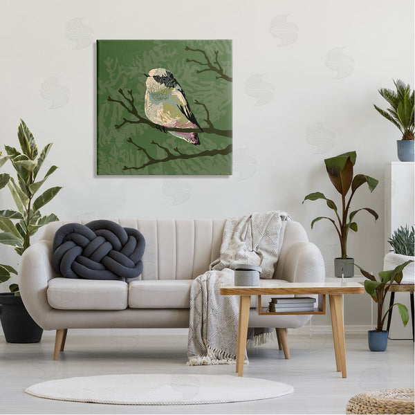 Stupell Industries Verbrugge Watercolor | Bird Perched On Tree Branch Wildlife Animal Portrait Wall Art